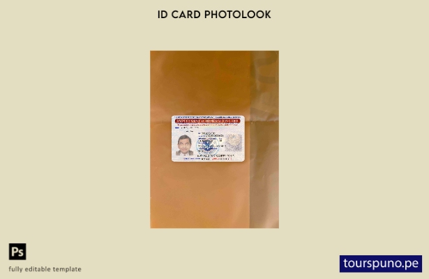 listo para imprimir plantilla FRONTAL de foto de tarjeta de autorización de empl